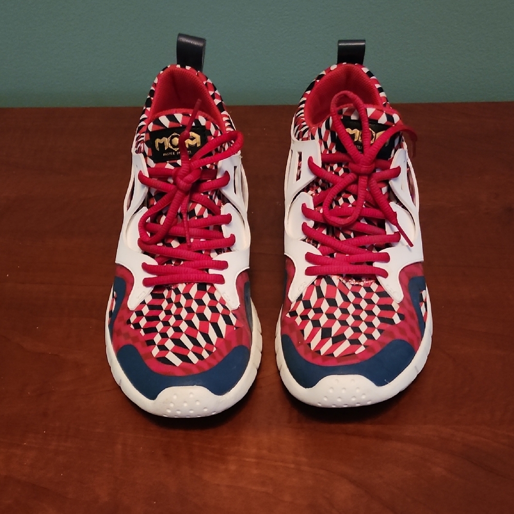 MOA Red, White & Blue Geometric Sneakers